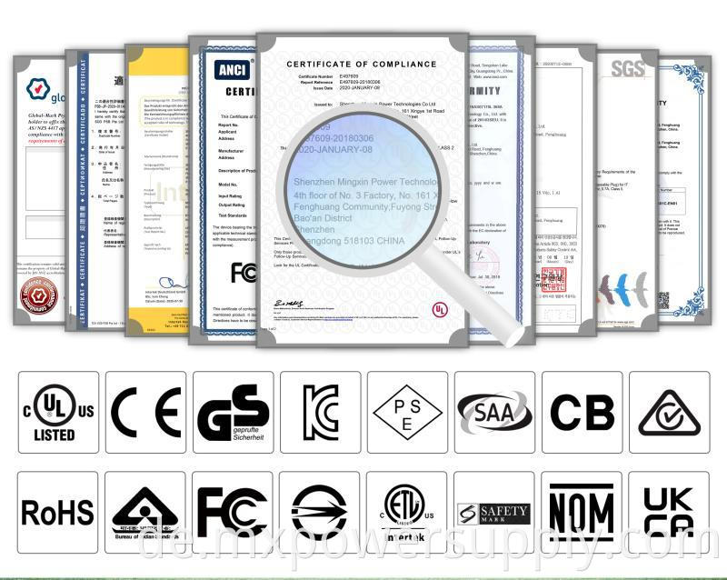 24w Series power adapter's certifacates 